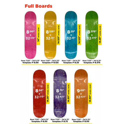 100 Board Pack - $2,450.00 (4 Graphics) Standard, Full & Shaped Boards