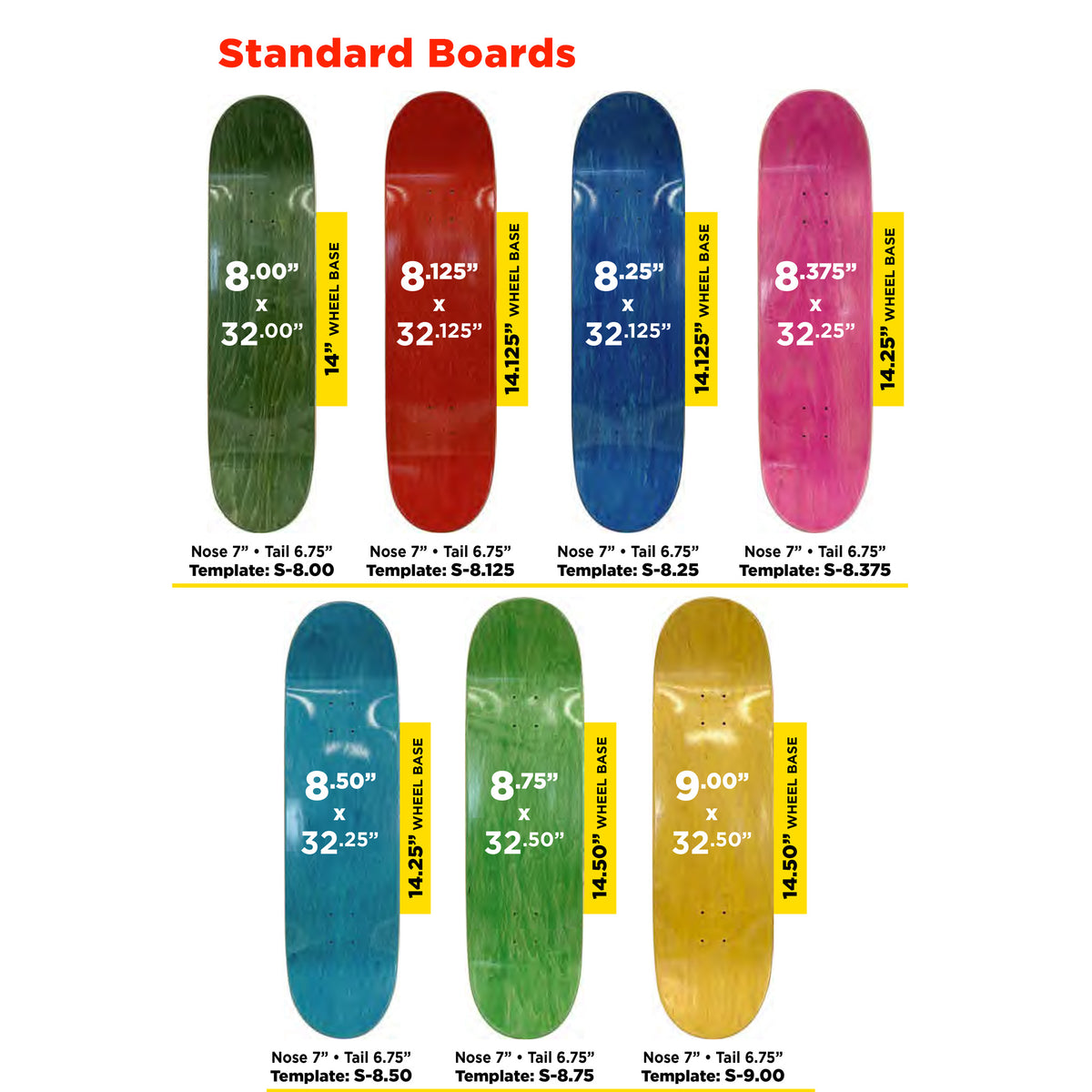 Blank Board Pack - $20.50 Each (30 Board Min) Standard, Full & Shaped Boards